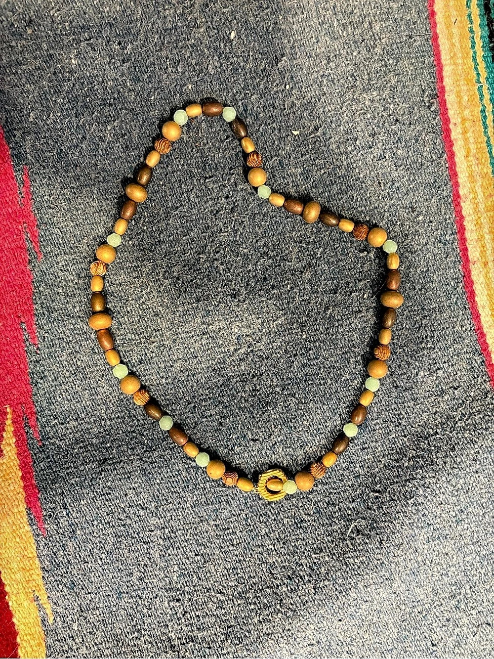 Beaded Necklace in Brown & Green Like New